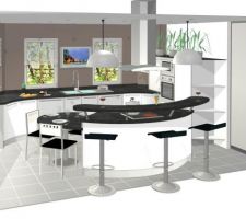 Porte coulissante ajout&eacute;e entre cuisine et cellier