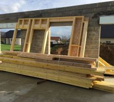 Dépose de la charpente sur le chantier