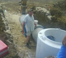 Arrivée d'eaux pluvialesau bac de rétention