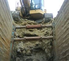 Alimentation bac de rétention profondeur 6 mètres d'ou fermeture du chantier