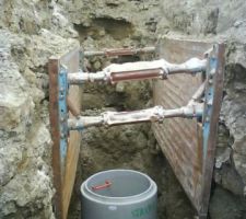 Alimentation bac de rétention profondeur 6 mètres d'ou fermeture du chantier