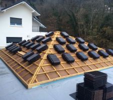 Pose des tuiles