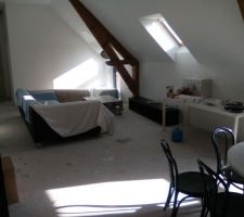 Installation provisoire sur la mezzanine.