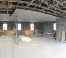 Placo du plafond en cours
