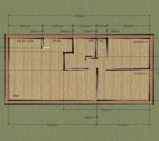 Plan 2D de l'intérieur avec la disposition des pièces