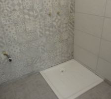 Salle de douche du bas : faïence et joints OK