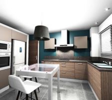 Première idée de cuisine, projet réalisé chez CONFORTEL à Montigny-Les-Metz