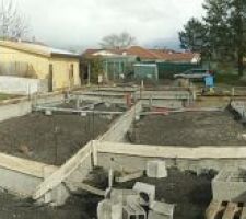 Cr&eacute;ation du vide sanitaire en b&eacute;ton arm&eacute;