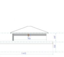 Voici nos plans intérieurs et extérieurs.
Maison avec une partie en toit terrasse et une partie avec un étage.