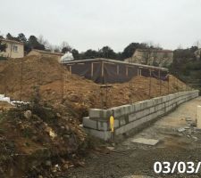 Mur de soutènement 18m x 2m 
(2 murs à faire)