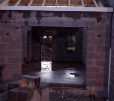 Charpente traditionnelle sur le garage et la partie cuisine-cellier