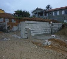 Fondations sous sol, terrasse et vide sanitaire...sous la pluie....