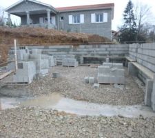 Fondations sous sol, terrasse et vide sanitaire...sous la pluie....