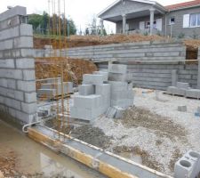 Fondations sous sol, terrasse et vide sanitaire...sous la pluie....J2