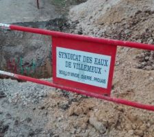 Raccordement d'eau en cours