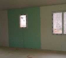 Mise en place des plaques de placo