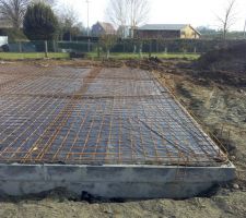 Ferraillage et membrane d'étanchéité de la future dalle