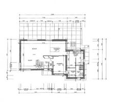 Plan du projet : extension sur la gauche (cellier - sde - dressing - terrasse couverte)