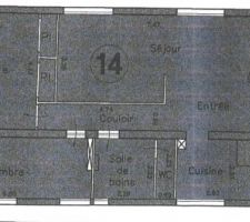 Plan de mon appartement sur lequel est posé la terrasse, je suis entrain de les refaire sur autocad.