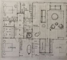 Esquisse réalisé par l'architecte pour le premier étage