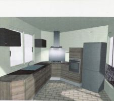 En fait, c'est sensiblement la m&ecirc;me implantation, mais on voit bien ce fameux meuble d'angle!