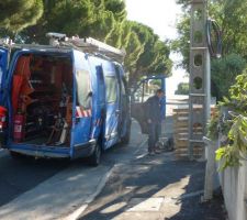 ERDF vient brancher le coffret de chantier