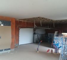 Pose du placo au plafond