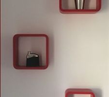 Etagère 3 cubes rouge de chez Leroy Merlin