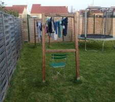 Trampoline et sèche linge