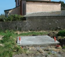 Dalle futur abris de jardin