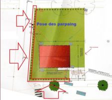 Pose du premier rang de parpaing Gedimat 20x25x50