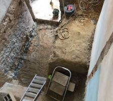 Vu avec un peu de hauteur du futur emplacement de l'escalier