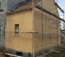 L'enduit vient de commencer