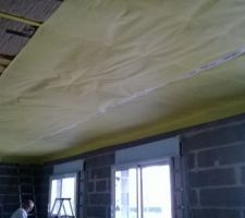 Pose de la membrane d'étanchéité