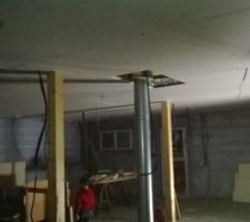Pose du plafond placo à l'étage