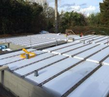 Pose des r&eacute;seaux, poutrelles et hourdis