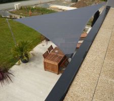 Voile d'ombrage vue du balcon