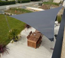 Voile d'ombrage vue du balcon