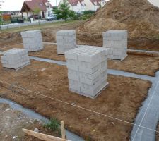 Fondations coulées et livraisons des parpaings