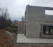 Le coffrage de la cave à vin :)