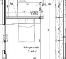 Plan salle de bains suite parentale