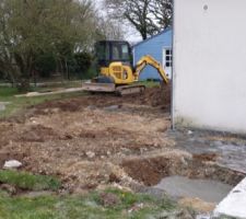 Fondations pour les poteaux de la terrasse couverte