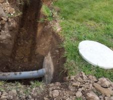 Sortie fosse septique préparation pour raccord ventilation