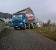 L arriv&eacute; de la premiere toupie de beton