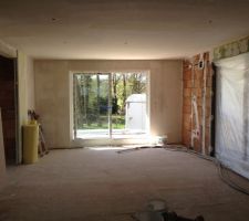 Début des travaux de plâtrerie