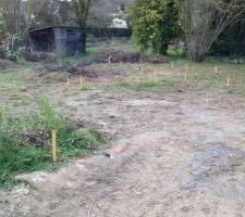 Traçage maison avec emplacements technopieux