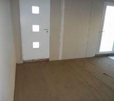 Cloisons terminées , pré chape faite