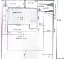 Plan de masse après ajout du mur de cloture, terrasse et garage