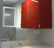 Luminaire salle de bain des enfants pos&eacute; et il marche!!