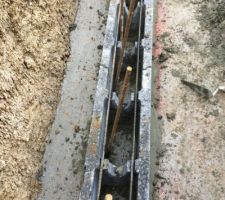 Première rangée et ferraillage